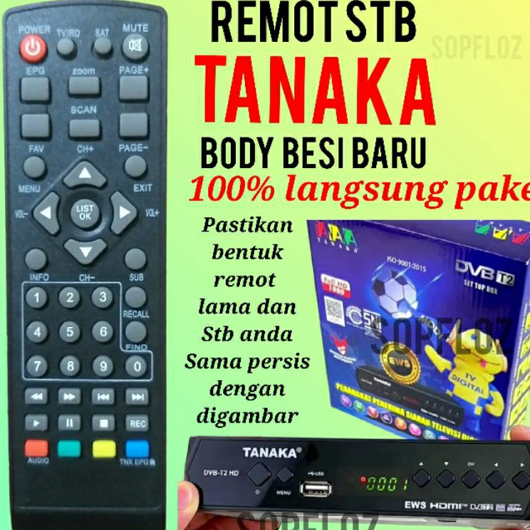 Promo remote stb tanaka body besi dus biru remot set top box langsung pakai
