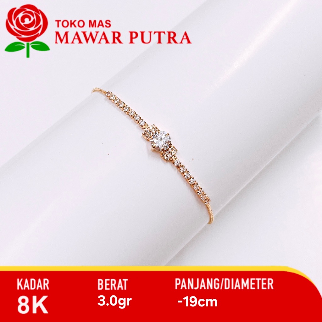 Gelang rantai serut fashion emas 8K LOTUS GOLD