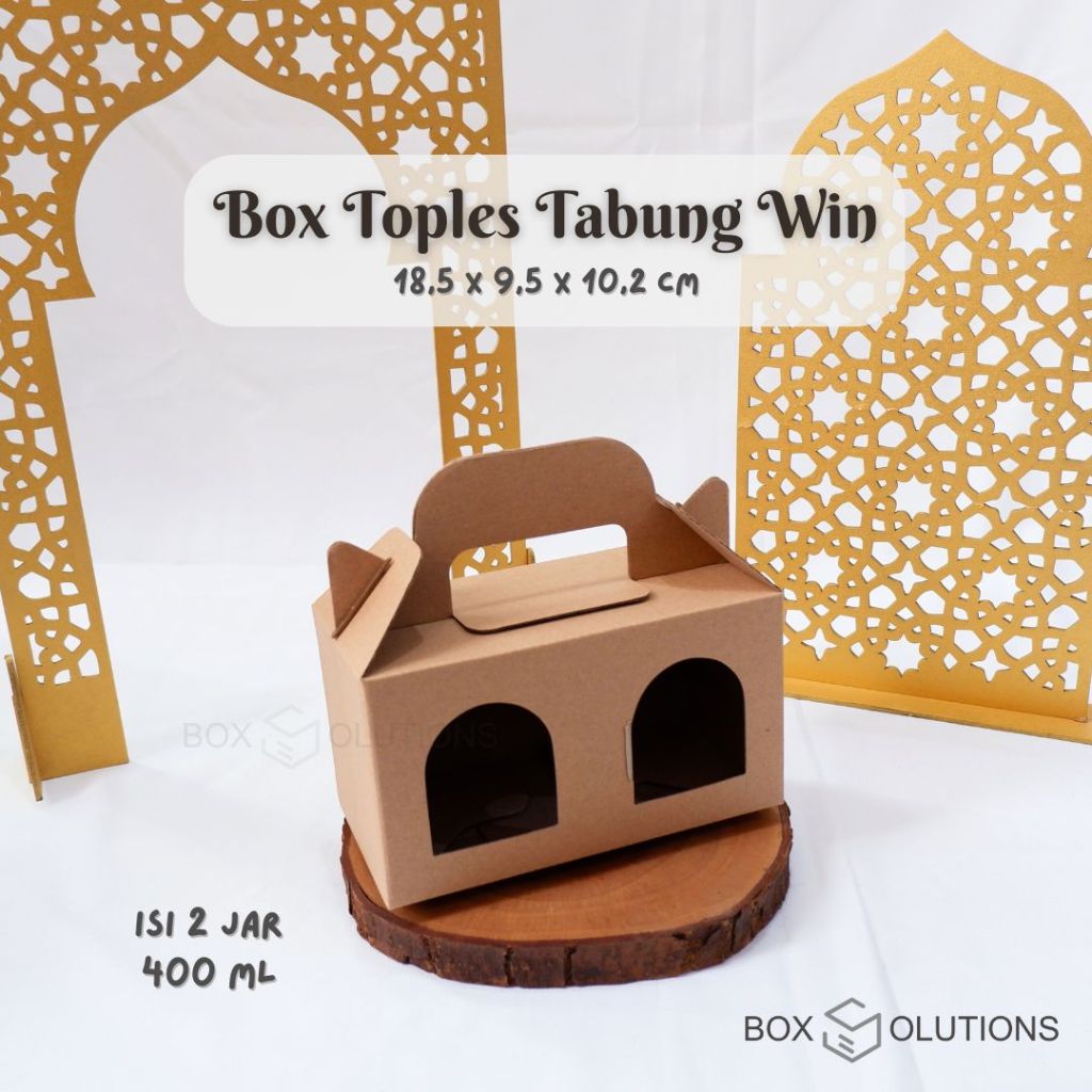 

carrie box toples tabung (pendek) window isi 2 (400 ml) / box jinjing mika - 18,5 x 9,5 x 10,2 cm
