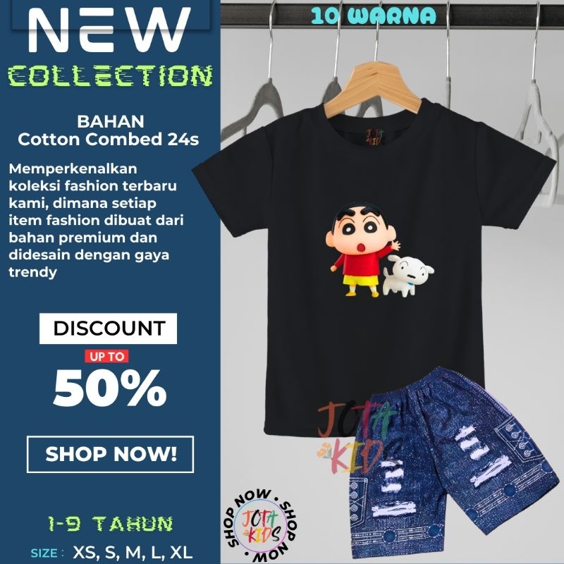 Setelan Anak Motif Crayon Shinchan Shiro/Baju Setelan Anak Unisex/stelan/Setelan anak 1-9 tahun