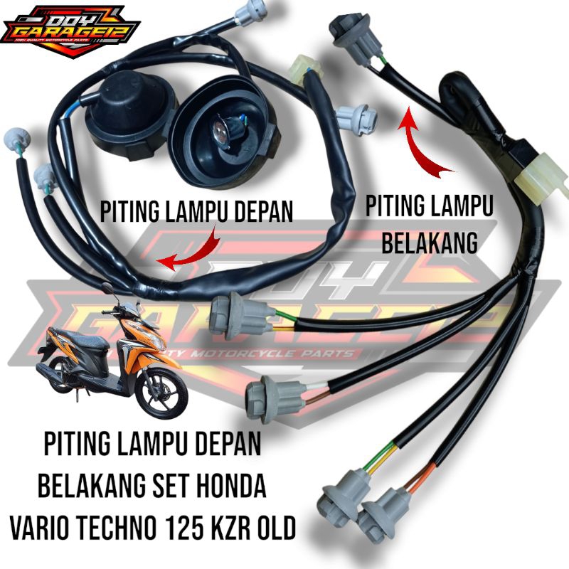 Piting Soket Lampu Depan Belakang Honda Vario Techno 125 Old Kabel Socket Piting Lampu Depan Belakan