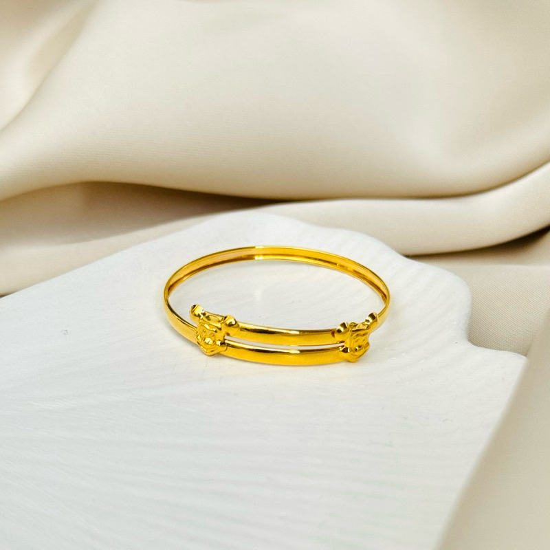 Gelang Bayi Motif Boneka Polos Emas Asli Kadar 700 16K