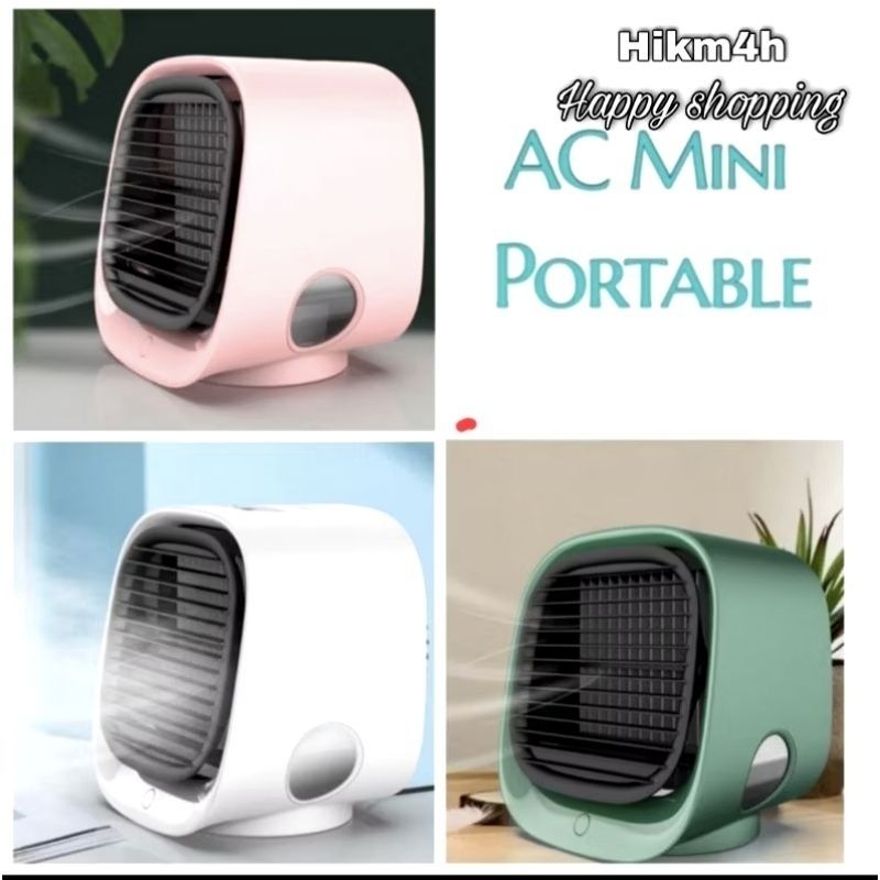 KIPAS ANGIN AC MINI AIR COOLER 300ML WATER TANK 3ADJUSTABLE SPEED