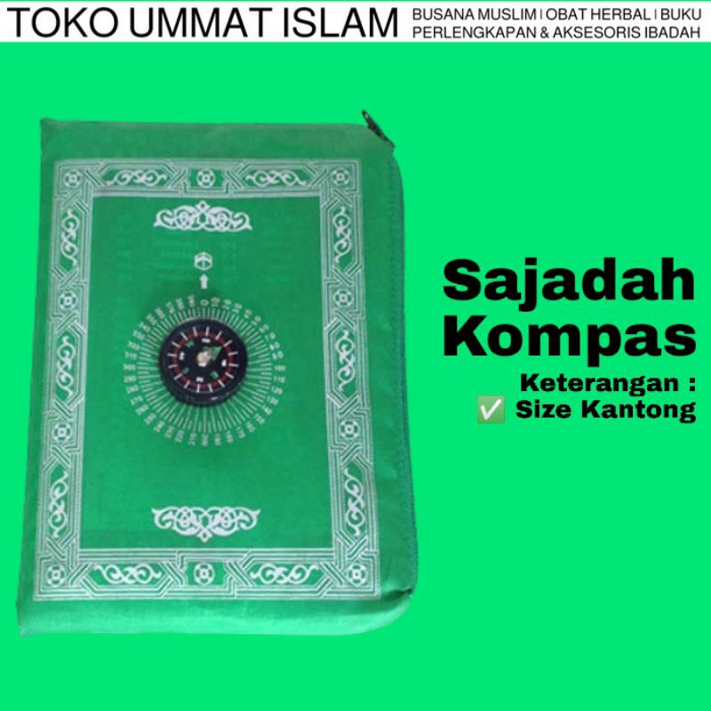 Sajadah Kantong dan Kompas Kiblat Arah Sholat - Sejadah Travel