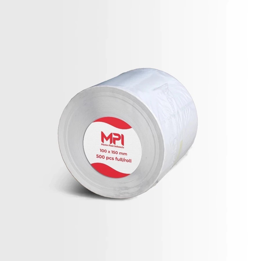 

Kertas Label Thermal Sticker Ukuran 100 x 150 mm A6 Isi 500 Pcs Merek MPI Model Roll Berkualitas