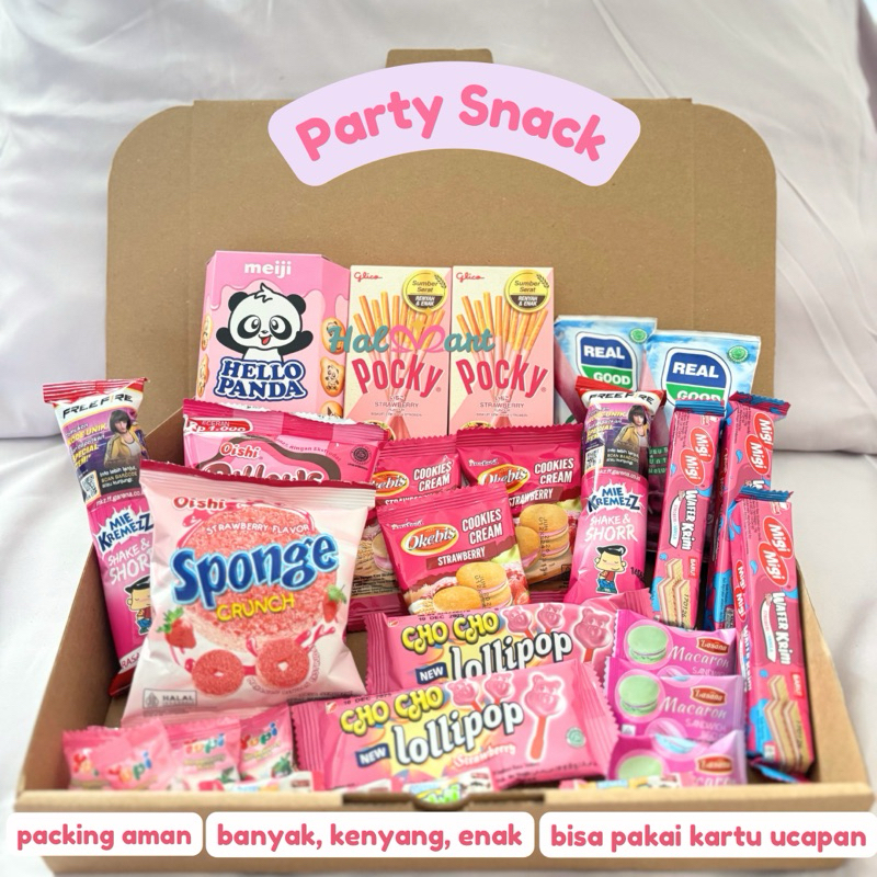 

PARTY SNACKS by Halmart - Hampers lebaran idul fitri kado ulang tahun valentine nyemil stock makanan hadiah wisuda sempro sidang untuk cewe dan cowo