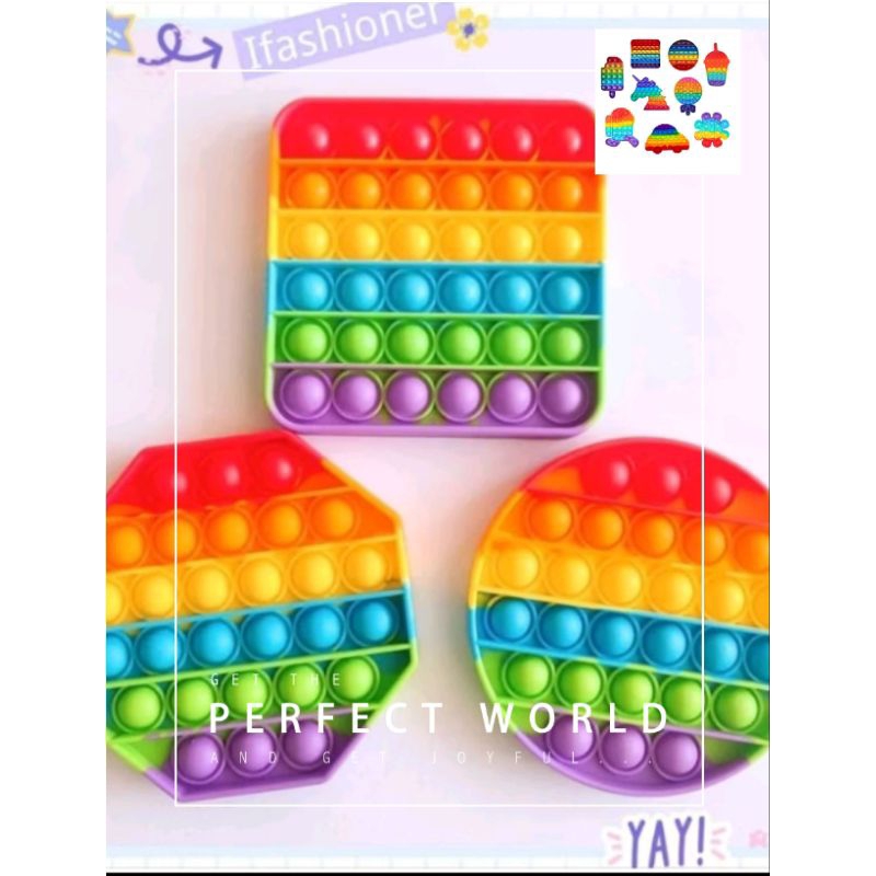 MAINAN POP IT RAINBOW/ MAINAN POP IT MULTICOLOR/ MAINAN JARI POP IT RAINBOW/ MAINAN ANAK PENGHILANG 