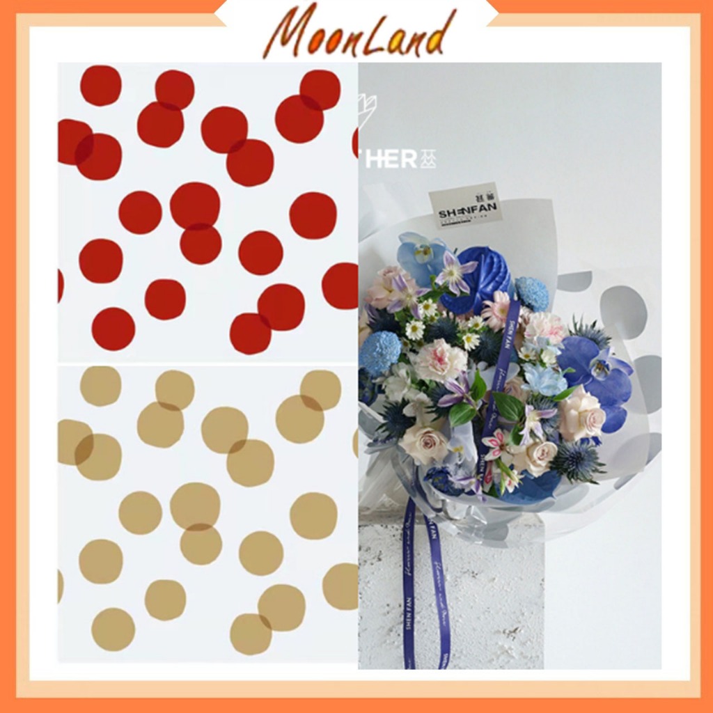 

Kertas buket bunga big polkadot Flower wrapping paper cellophane KB6187