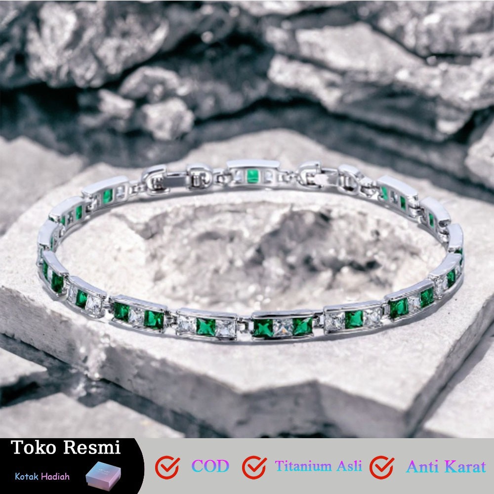 Gelang Wanita Perhiasan Berlian Mewah Fashion Korea Asli Sertifikat Pasangan Hadiah Batu Permata