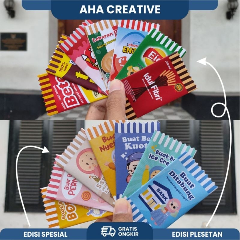 

AMPLOP LEBARAN BENTUK PERMEN PAKET RANDOM 2 - ISI 10