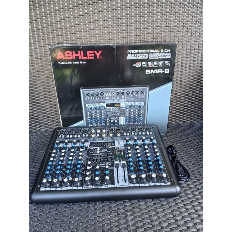 Mixer Ashley SMR 8 SMR8 Channel Efek 320Dsp USB MP3 Bluetooth Original