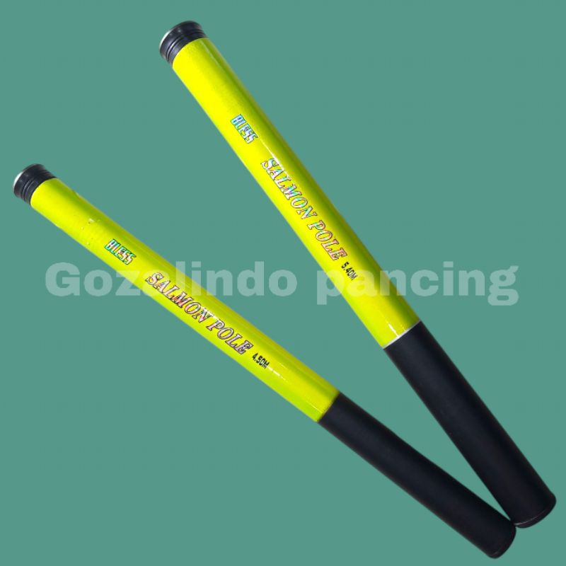 Tegek Blesss Salmon pole bahan graphite kuat tebel 450cm dan 540cm