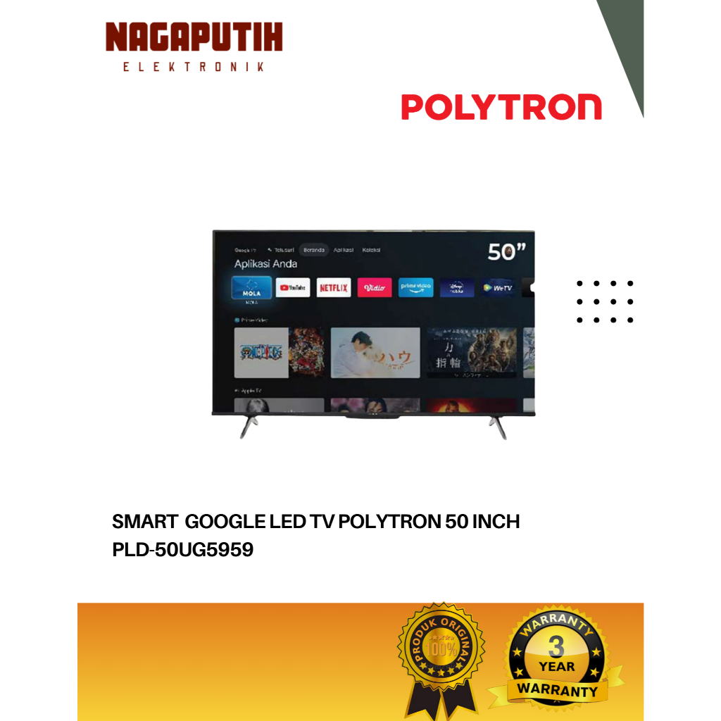 Smart Google Led TV Polytron 50 Inch PLD-50UG5959 4K UHD
