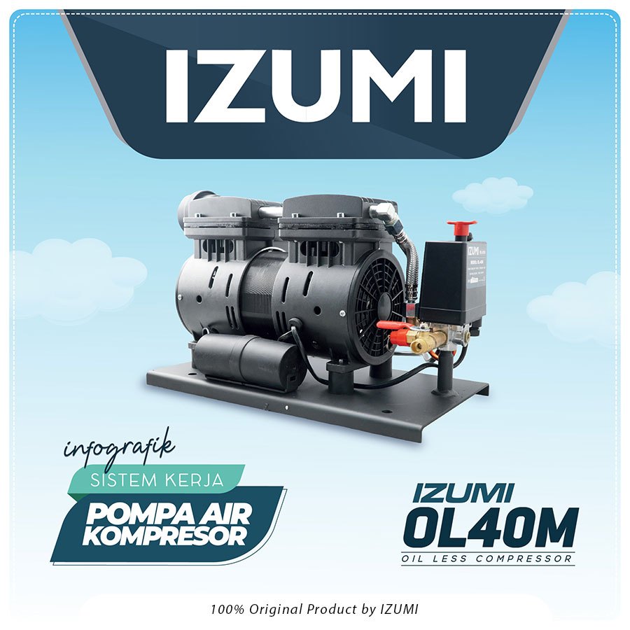 Kompresor NLG OL-40M / IZUMI OL-40M Pompa Air Oilless Jet Pump Jetpam Kompresor