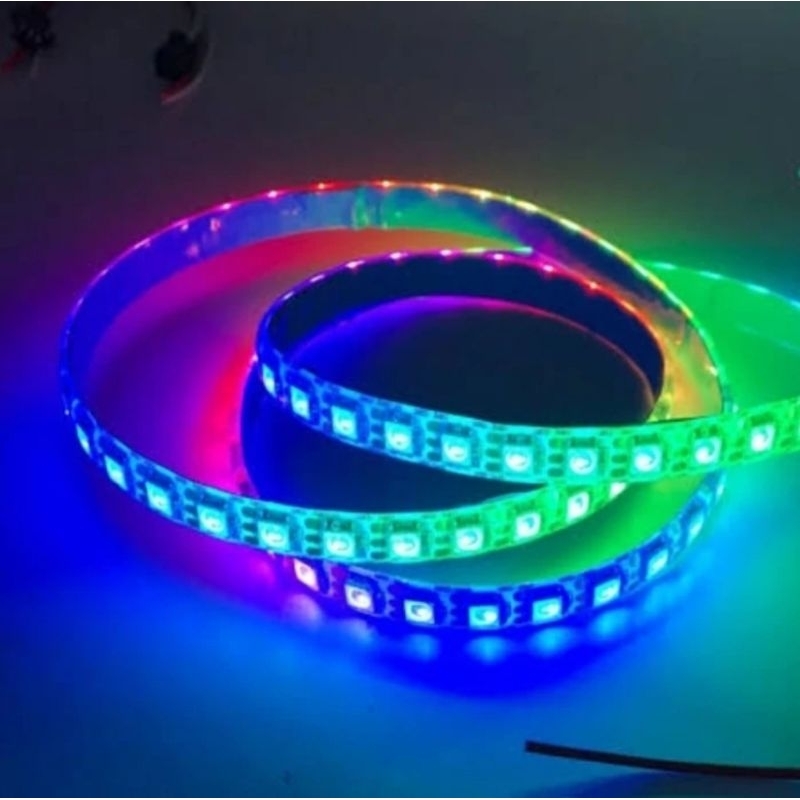 RGB Smart LED Strip WS2812B Individual Addressable SMD5050pcb putih non waterproof