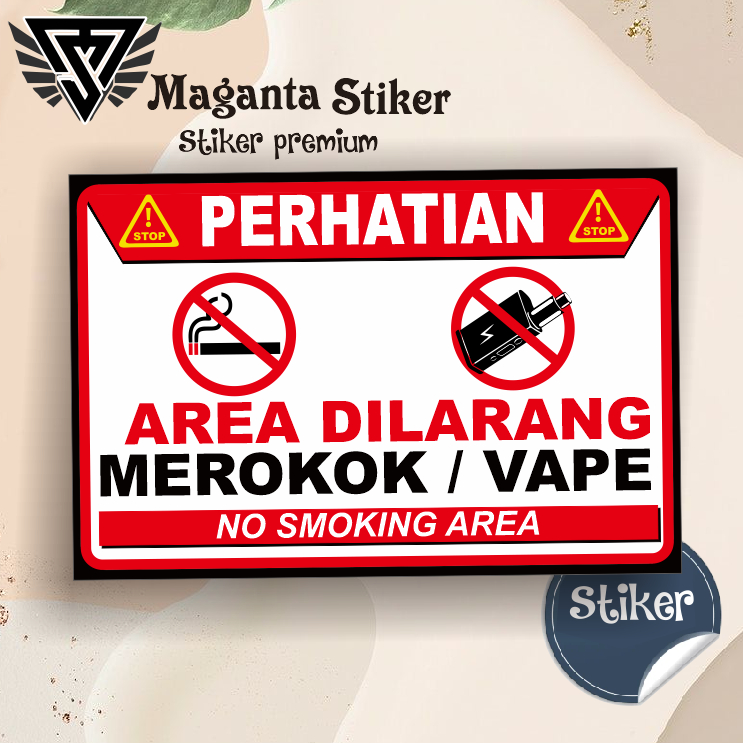 

stiker no vape,stiker dilarang merokok dan vape,stiker no smoking vape