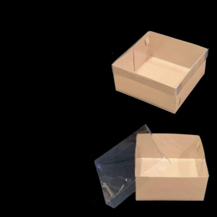

Box Kraft Model Tutup Mika Dus Hampers Coklat Polos 18x18x7cm