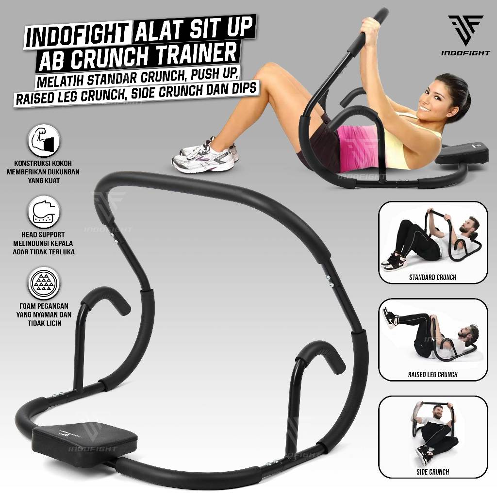 Alat Sit Up AB Crunch Trainer Indofight AB-CTI Alat Olahraga Perut Buncit Pengecil Perut Home Gym Fi