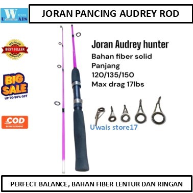 Joran Pancing Rod Audrey Hunter fiber gagang pancing 120 135 150 high quality tegek spinning