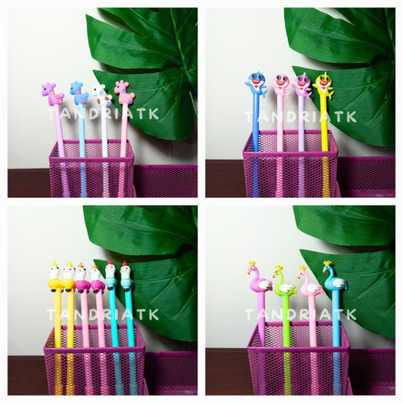 

[1 Lusin/ 12 Pcs] Pulpen Bolpen Gel Pen Boneka Animal Domba Angsa Hiu