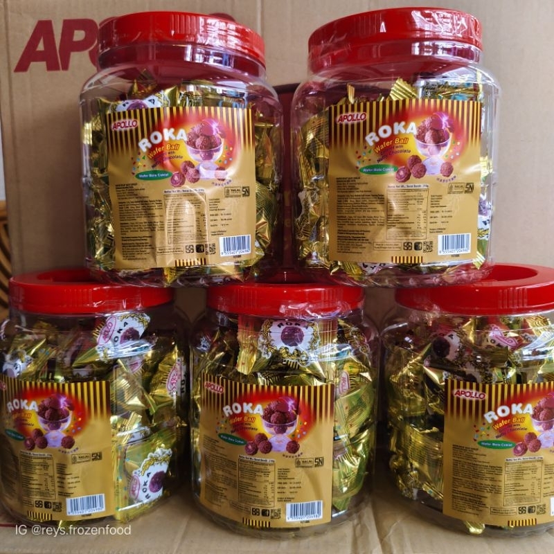 

Apollo roka wafer ball isi 50pc (kemasan toples)