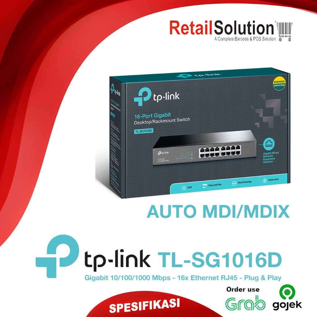 Switch Gigabit 16-Port - TP Link TPLINK TL-SG1016D SG-1016D Desktop