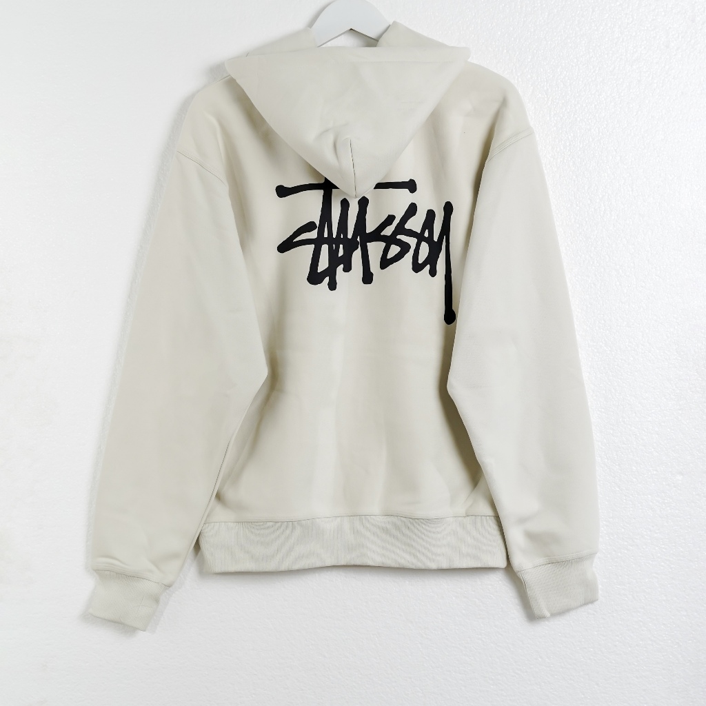 Hoodie STUSSY SIGNATURE SMALL TEXT BLACK IVORY WHITE HOODIE 100% ORIGINAL