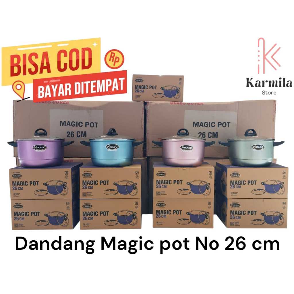 Setimer Magic pot 26 cm Dandang Maspion Dandang/Langseng Kukus Tutup kaca