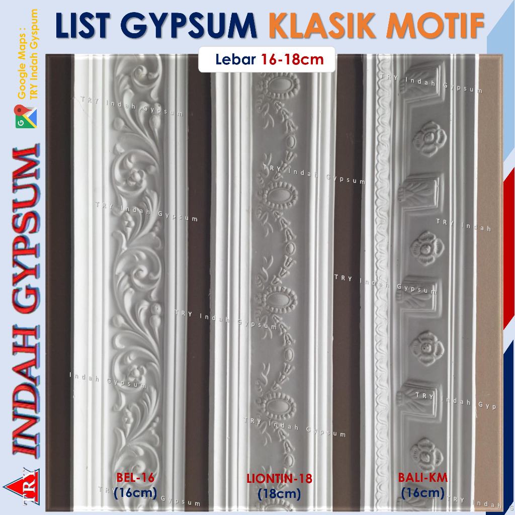 List PLAFON Gypsum motif KLASIK 16cm 17cm 18cm - Original TRYINDAH