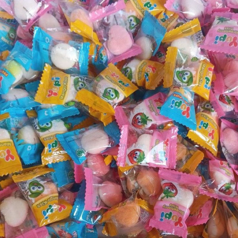 

[1/2kg] Permen Yupi Kiloan Merah/Biru/Kuning Snack Kiloan Murah