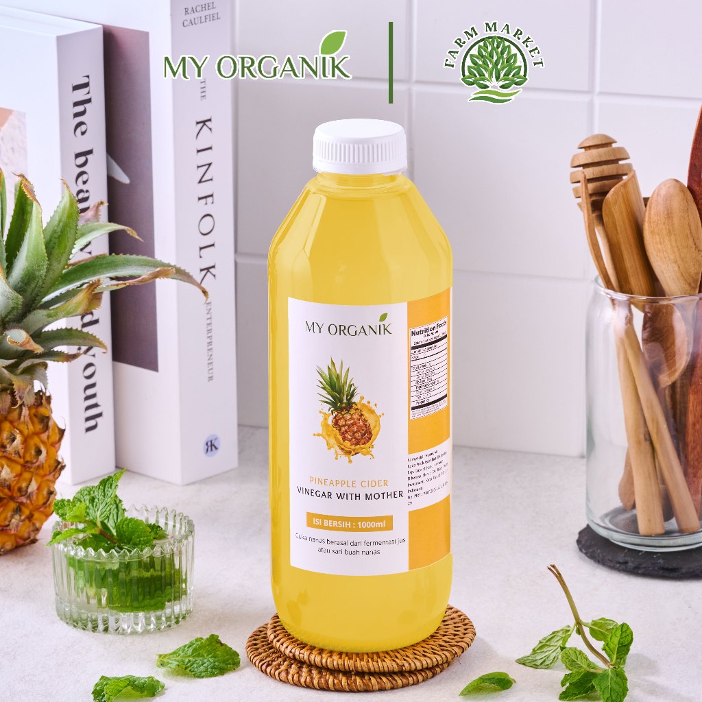 

My Organik Cuka Nanas 1 liter Original With Mother Pineapple CUKA NANAS ORGANIK MURNI TANPA CAMPURAN