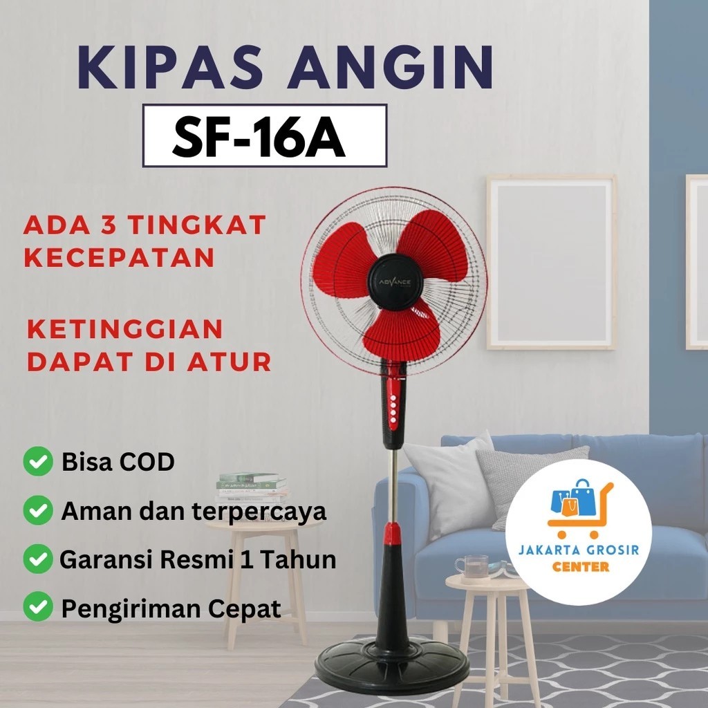 KIPAS ANGIN Advance Kipas 16 INCH/STAND FAN 16 INCH/KIPAS MURAH/elektronik/kipas angin