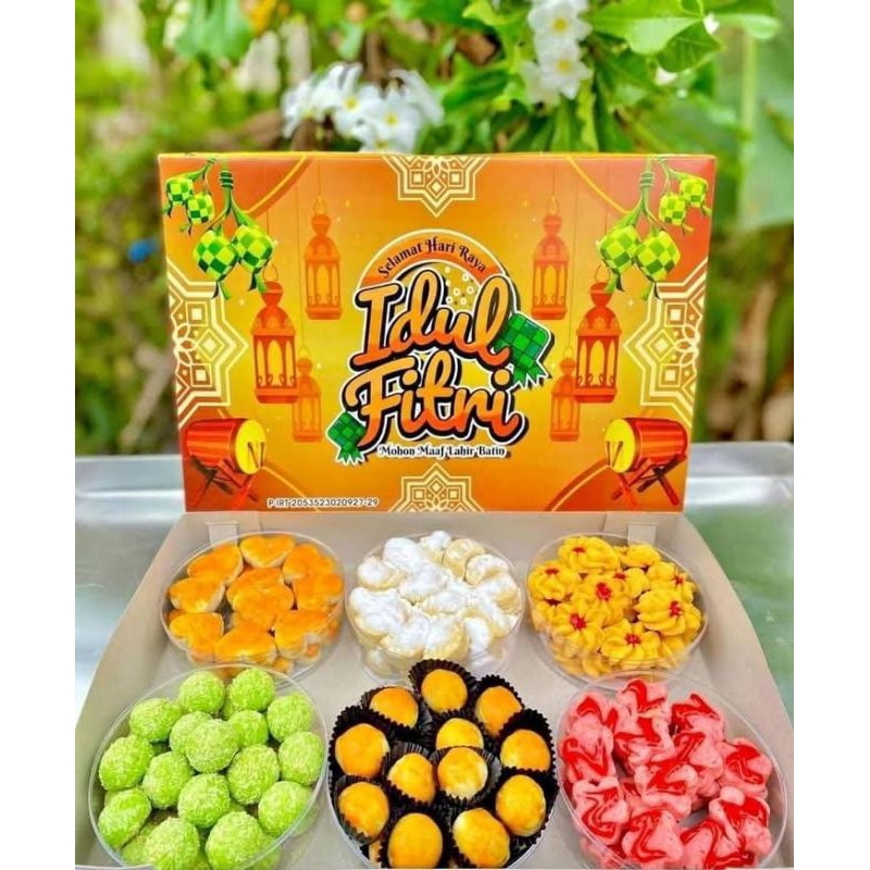 

paket kue kering idul fitri nastar kastangel putri salju 6 toples