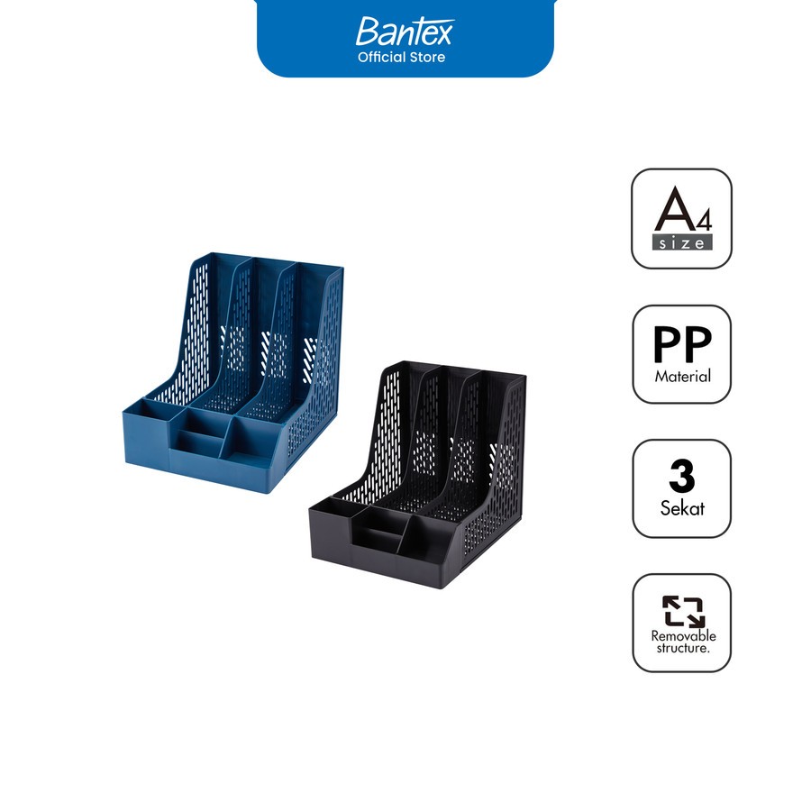 

Bantex File Organizer / Magazine Holder / Rak Simpan Buku dan Pena / Bahan PP | 3 Section # BJ7646