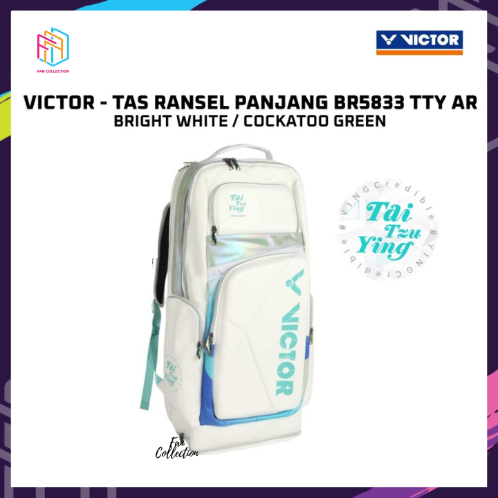 Tas Ransel Panjang Badminton VICTOR BR 5833 TTY Tai Tzu Ying AR B White Cockatoo Green