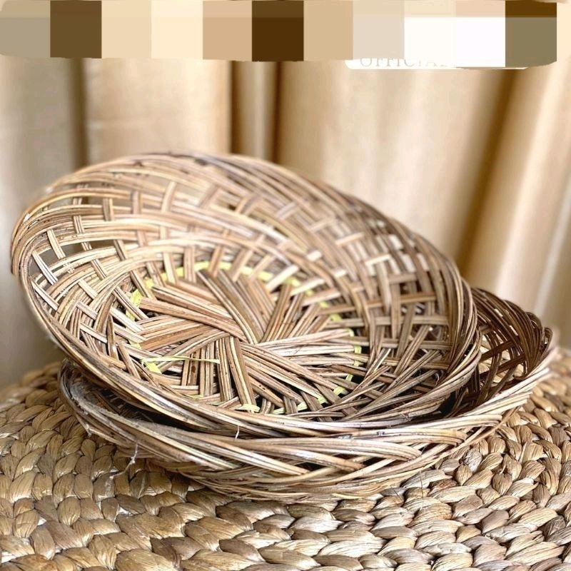 Piring lidi anyam 25 cm / Piring lidi murah / Piring anyaman / PIRING ROTAN / piring bambu