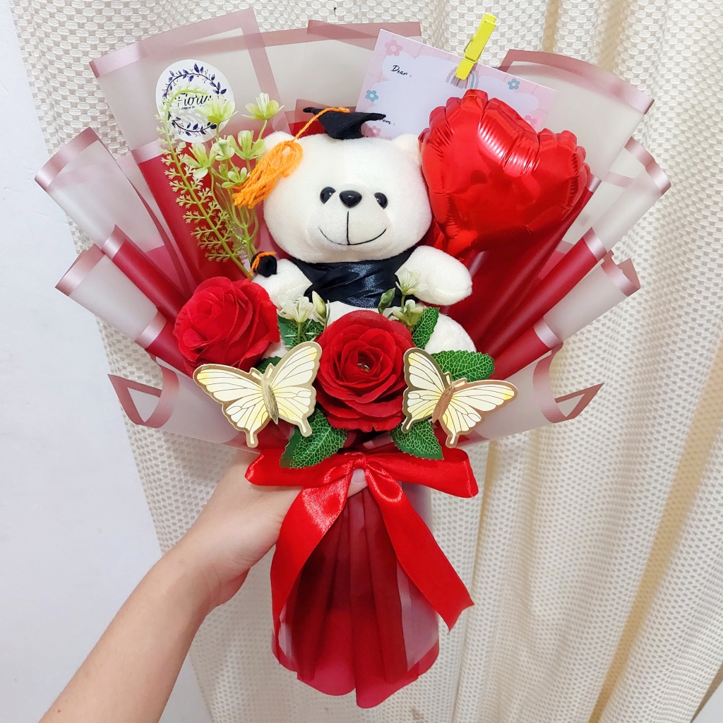 BUKET BUNGA WISUDA / BUKET BONEKA WISUDA / BUKET BUNGA PALSU ARTIFICAL