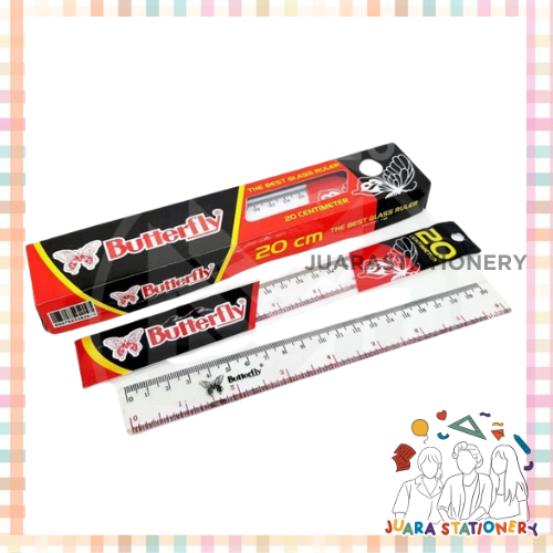 

(27) JUARASTATIONERY Penggaris Mika Butterfly 20 cm / Penggaris Plastik 20cm Butterfly