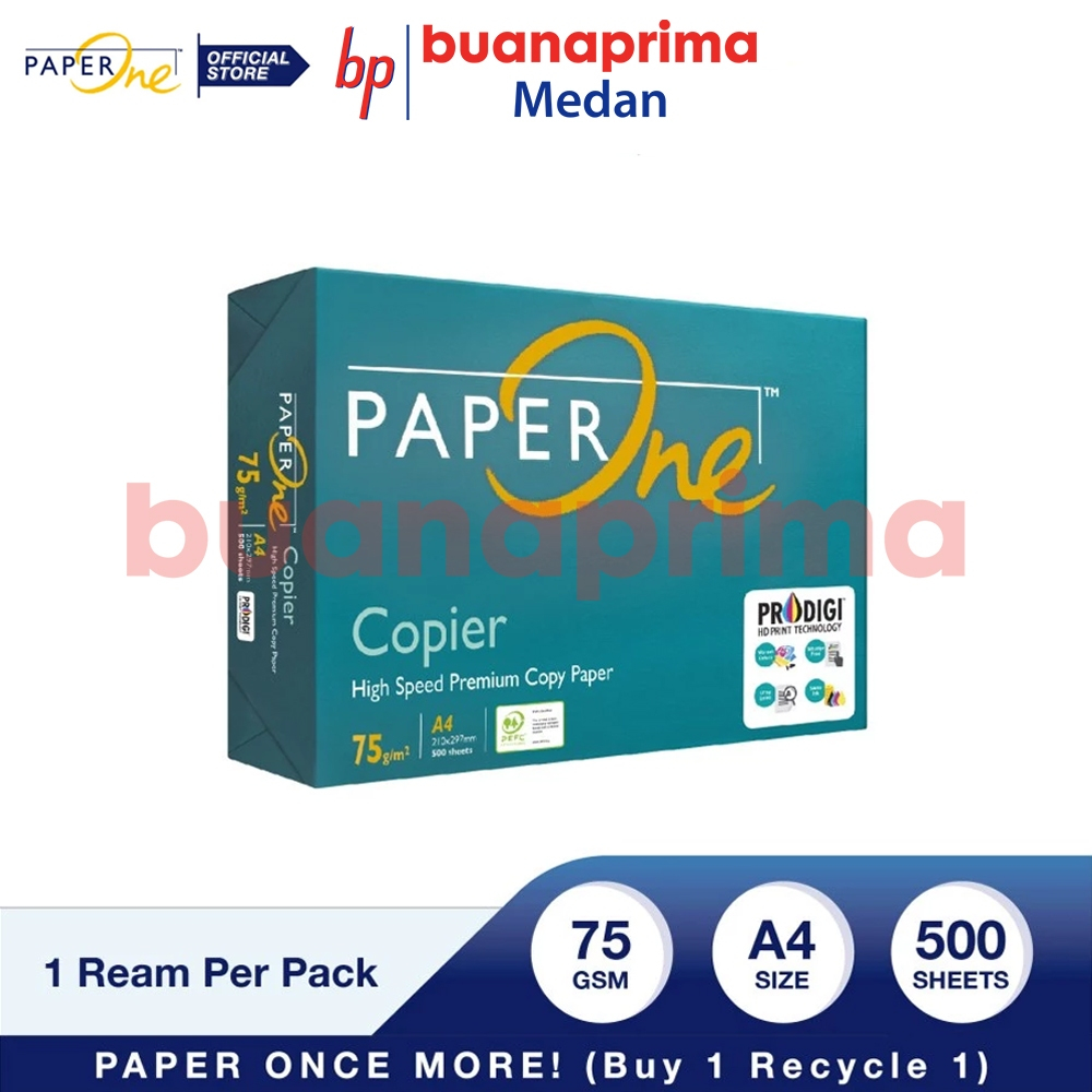 

Kertas HVS PAPERONE A4 75 gsm per rim Putih Fotocopy Printer Paper One PPO