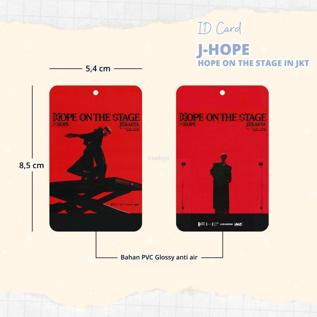 

READY STOCK ID Card J-Hope Hope on The Stage in Jakarta Kpop jhope bts hots Konser JKT Indonesia INA army K-Pop Tali Gantungan HP PC ID Card Cahol Card Holder