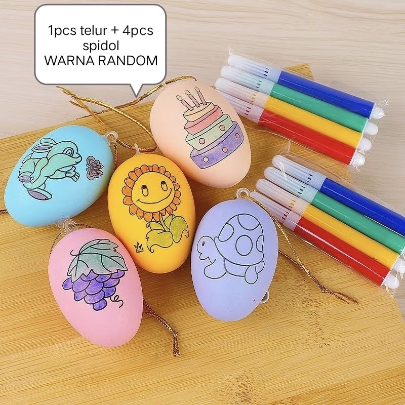 mainan edukasi diy mewarnai telur / easter egg / telur paskah / souvenir paskah / coloring egg diy /