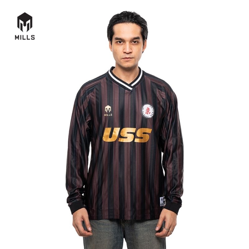 MILLS X USS Jersey USS Away Bloke Core Jersey Long Sleeve 1487 Black Hitam