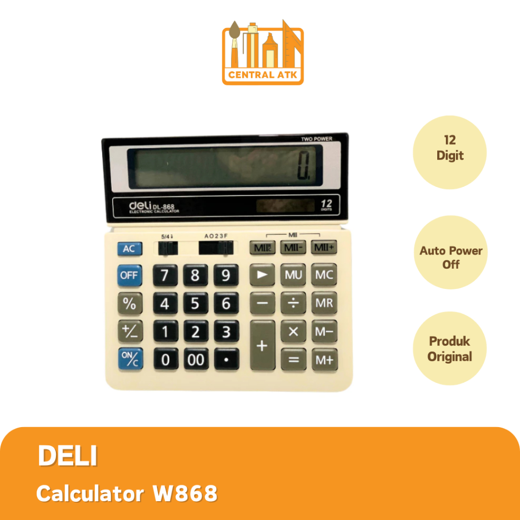 

DELI CALCULATOR / KALKULATOR W868 GREY