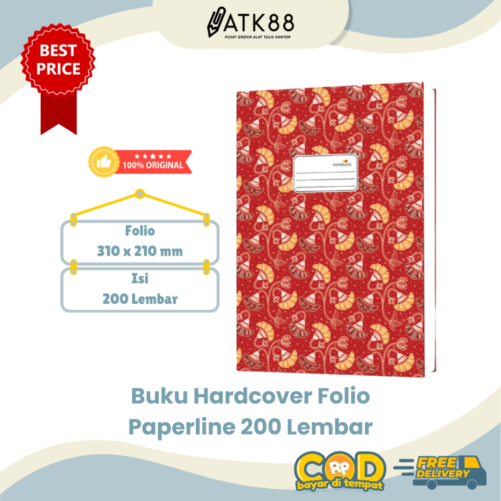 

[ATK88] Buku Hardcover Folio Paperline Isi 200 Lembar - Kualitas Premium