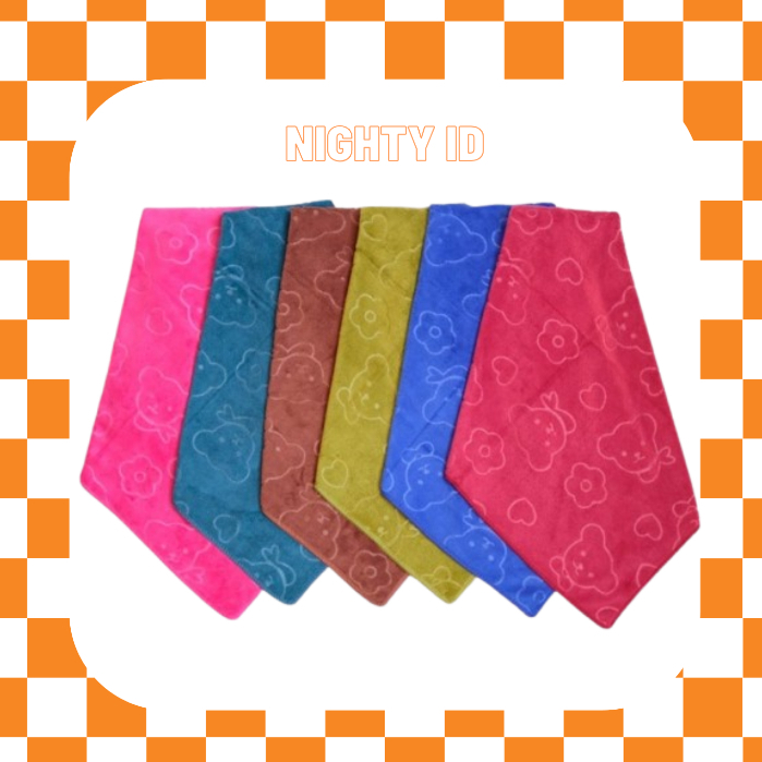 Kain Lap Microfiber Polos Serbaguna Lembut Daya Serap Tinggi untuk Meja Dapur 6 Lembar Ukuran 50x50 