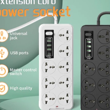 Terbatas Eht Port 3 USB 1 Type C Colokan Kabel Listrik Stop Kabel SAmbungan Kabel