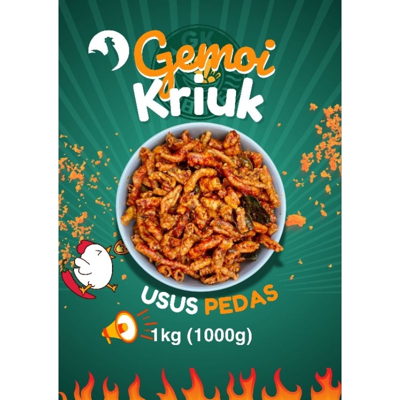 

usus pedas kriuk 1kg/1000g usus pedas daun jeruk kriuk