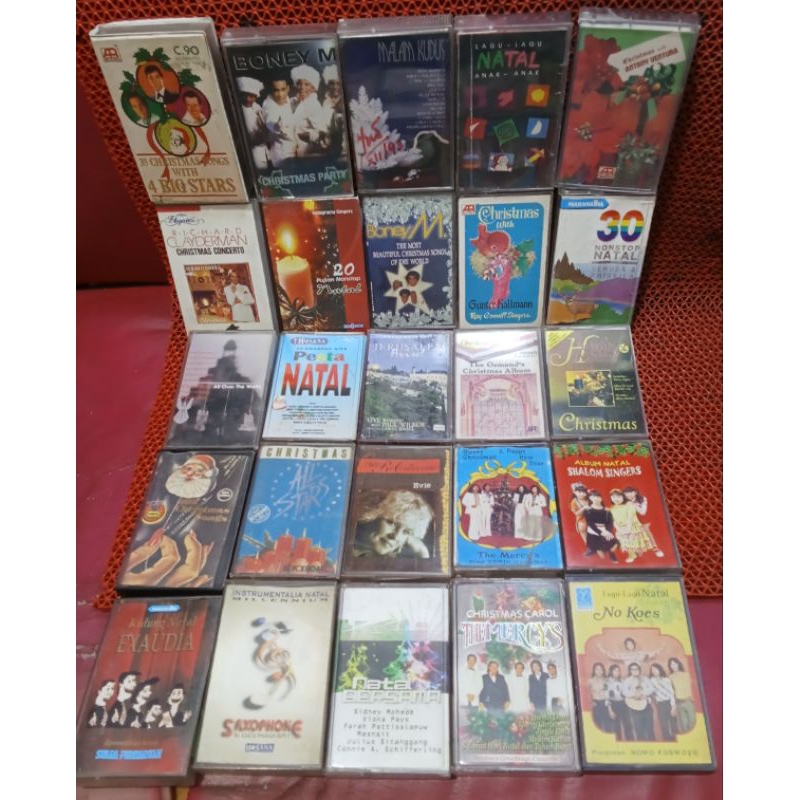 Kaset pita lagu lagu NATAL /Rohani Kristen lagu Indonesia/Barat 100% ORIGINAL Bebas pilih judul.