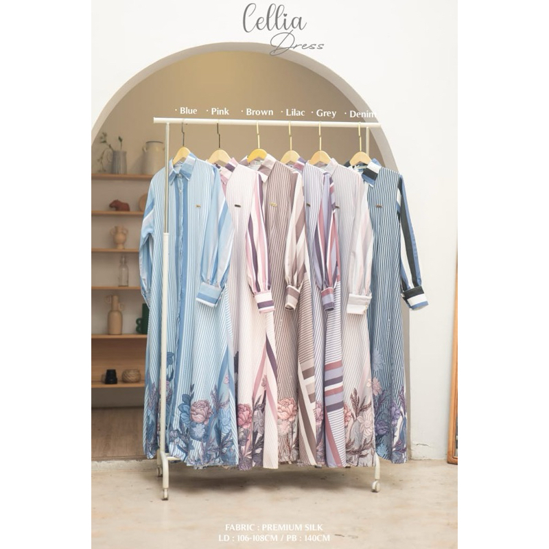 Cellia  Dress Gamis Indira Original Cantik Elegant
