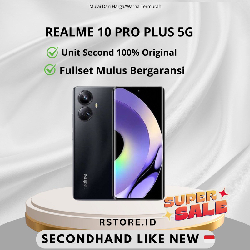REALME 10 PRO PLUS 5G 12/256GB SECOND FULLSET GARANSI RESMI/INDONESIA